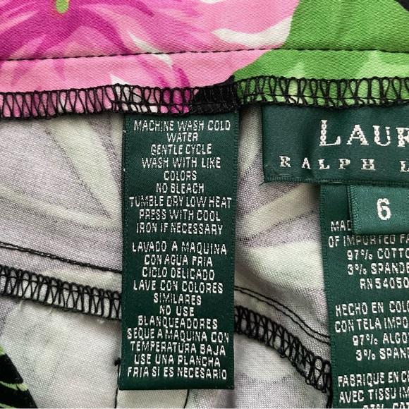 Lauren Ralph Lauren Pants Tropical Print Size Six Like New Vacation Style Comfy - Picture 8 of 11